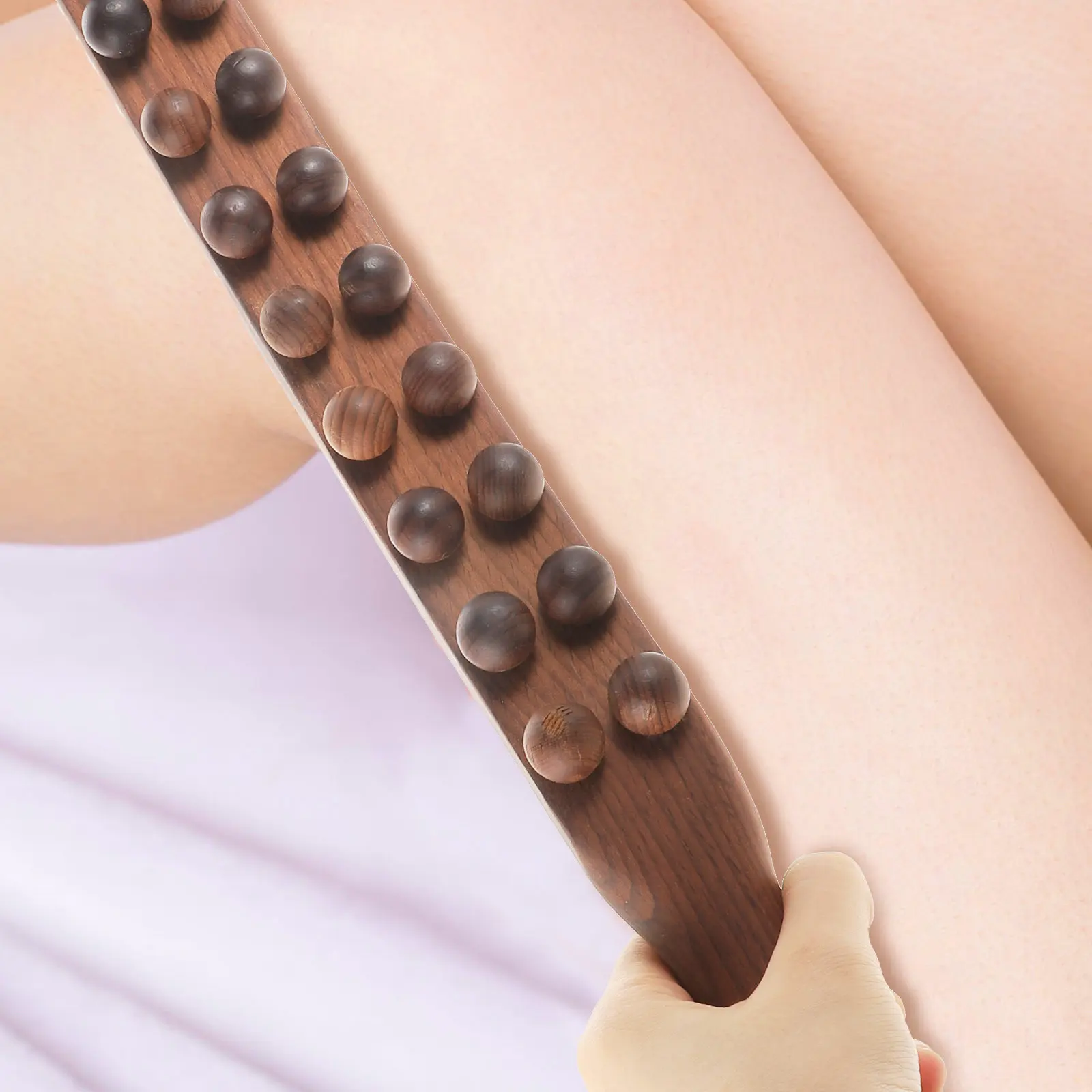 

Легкий деревянный массажный стик с круглыми шариками для снятия мышечного напряжения, улучшения кровообращения, портативный инструмент для путешествий