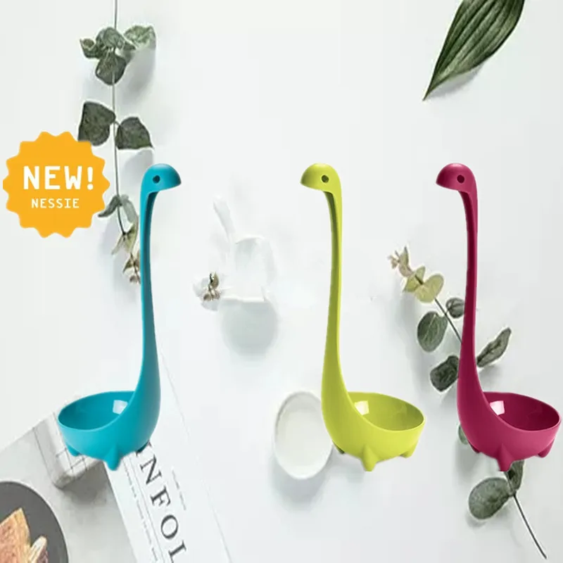 

Dinosaur Soup Spoon Food-Grade PP Soup Spoon Long Handle Spoon Cooking Utensils Tableware Spoon Vertical Kitchen Gadgets