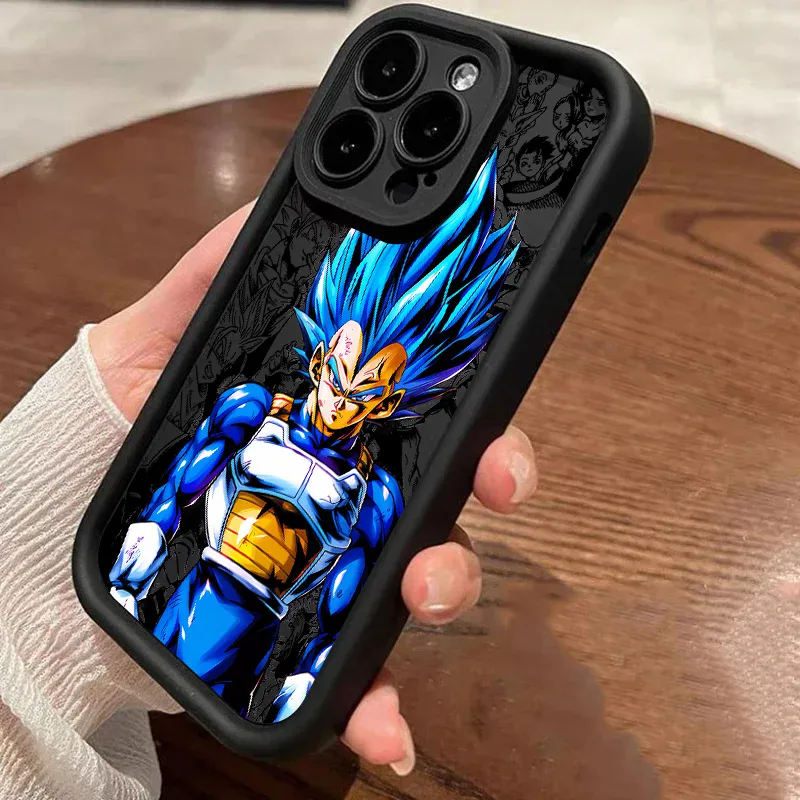 Funda de teléfono para Samsung Galaxy A17 A07 A06 A26 A16 A06 A35 A55 A25 A05s A15 A54 A34 A36 A24 4G 5G, diseño de dragones suaves, Goku y bolas de anime