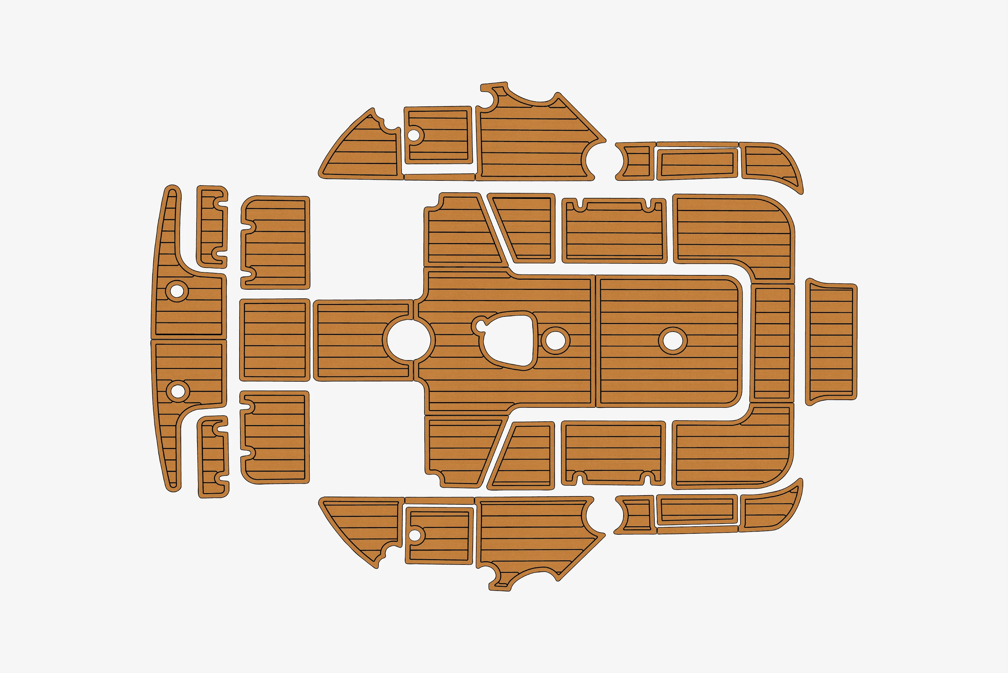 Non-Slip EVA Faux Teak Marine Mat Self-Adhesive 6mm Yacht Cockpit Pad for 1996-2002 Catalina 380 Boat Decking Easy Install