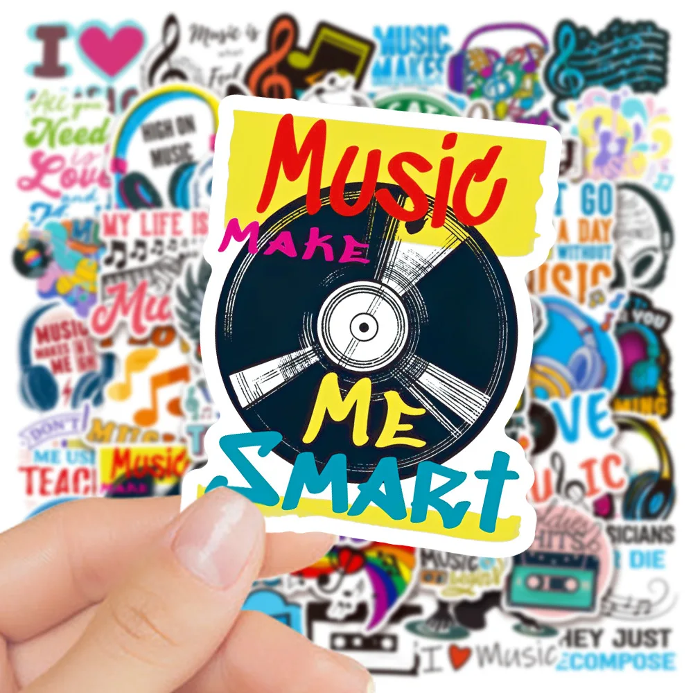 10/30/50PCS Cartoon Music Stickers Musical Decal Decoration Suitcase Scrapbooking Phone Laptop Stationery Cool Kid Toy Sticker