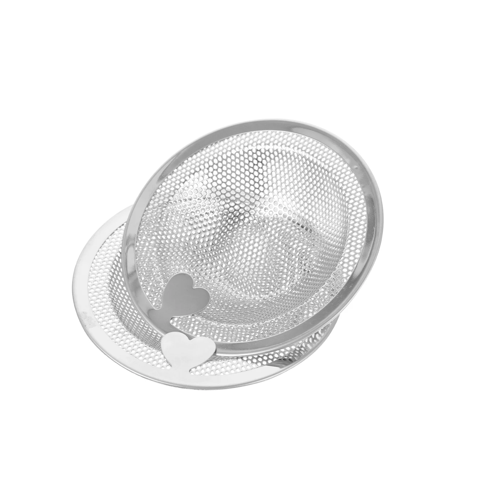 2Pcs High-Quality Sink Strainers Heart Shape Handle Kitchen Bath Floor Drains Anti-Clog Filter Basket Practical
