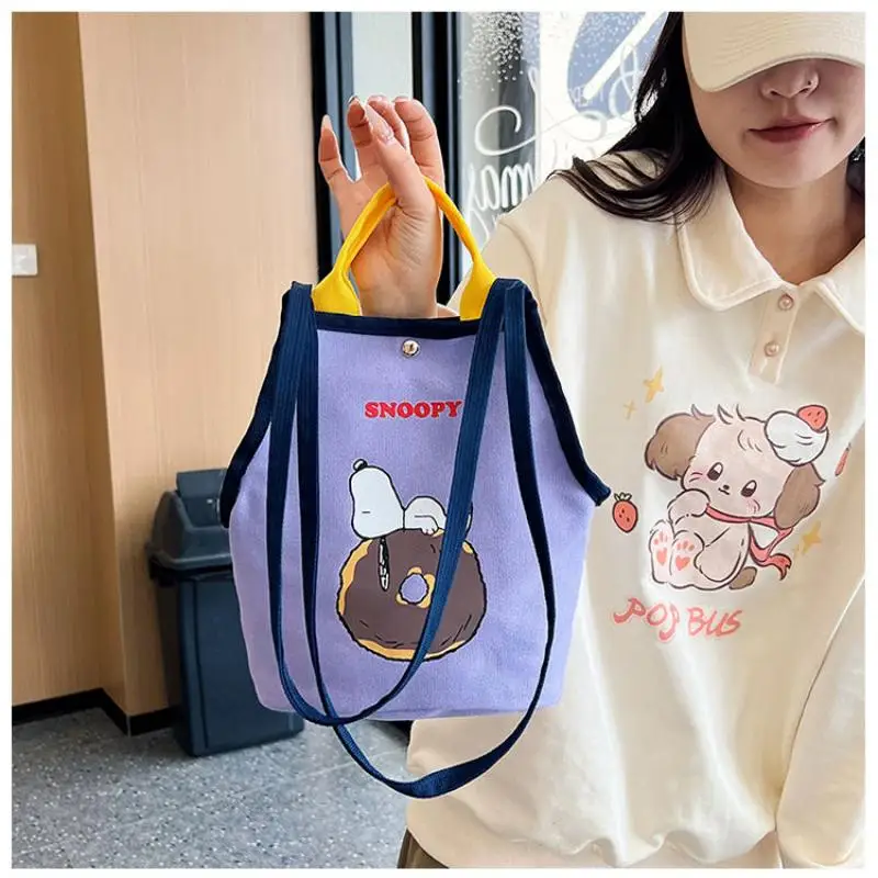 2024 Kawaii Snoopy Handbag Shoulder Bag Printed Crossbody Bag Commuting Shopping High-Capacity Fashion Birthday Gift For Girls