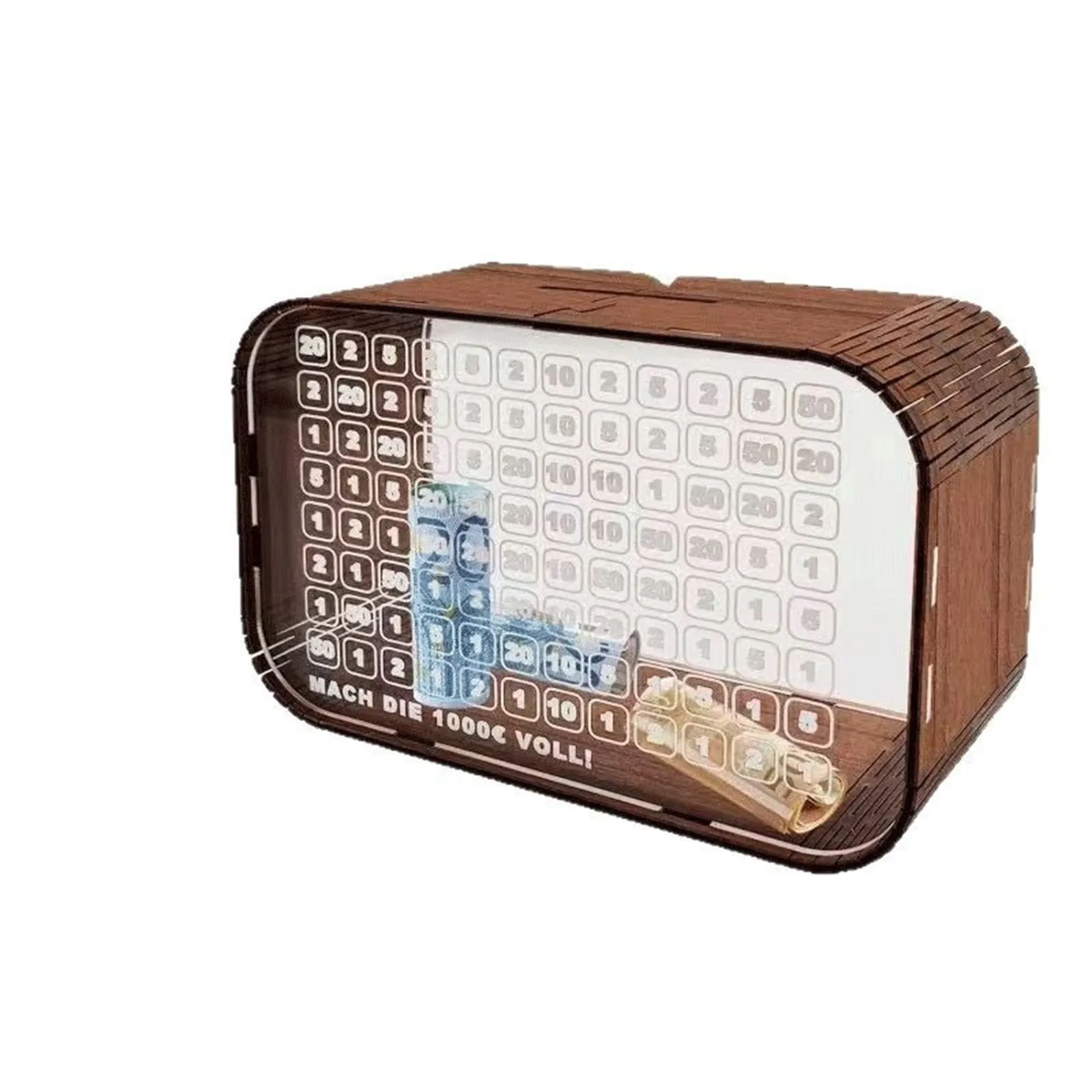 صندوق توفير خشبي شفاف صندوق نقود أكريليك صندوق حفظ النقود الشفاف صندوق المال للبالغين والأطفال صندوق تخزين النقود