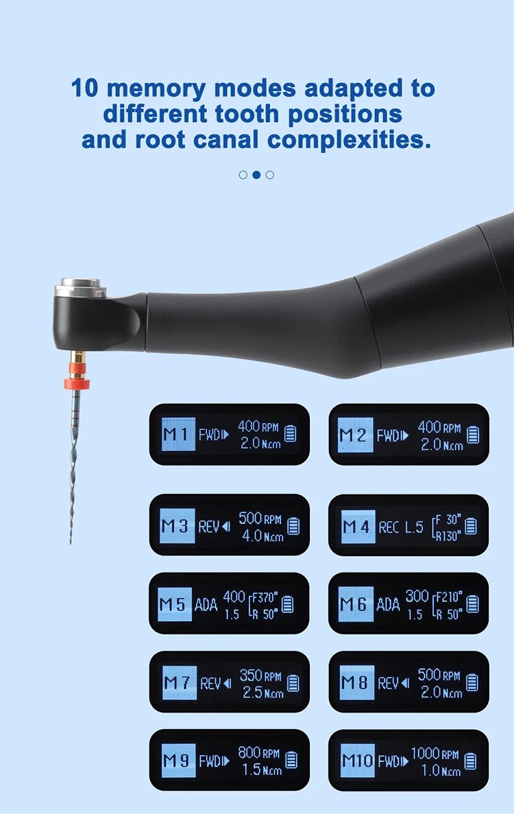 AZDENT Dental Endo Motor Bürstenlos 6.3:1 Mini-Winkelstück 10 Modi Wurzelkanaltherapie Kabelloses Zahnmedizinisches Werkzeug – Detail 5