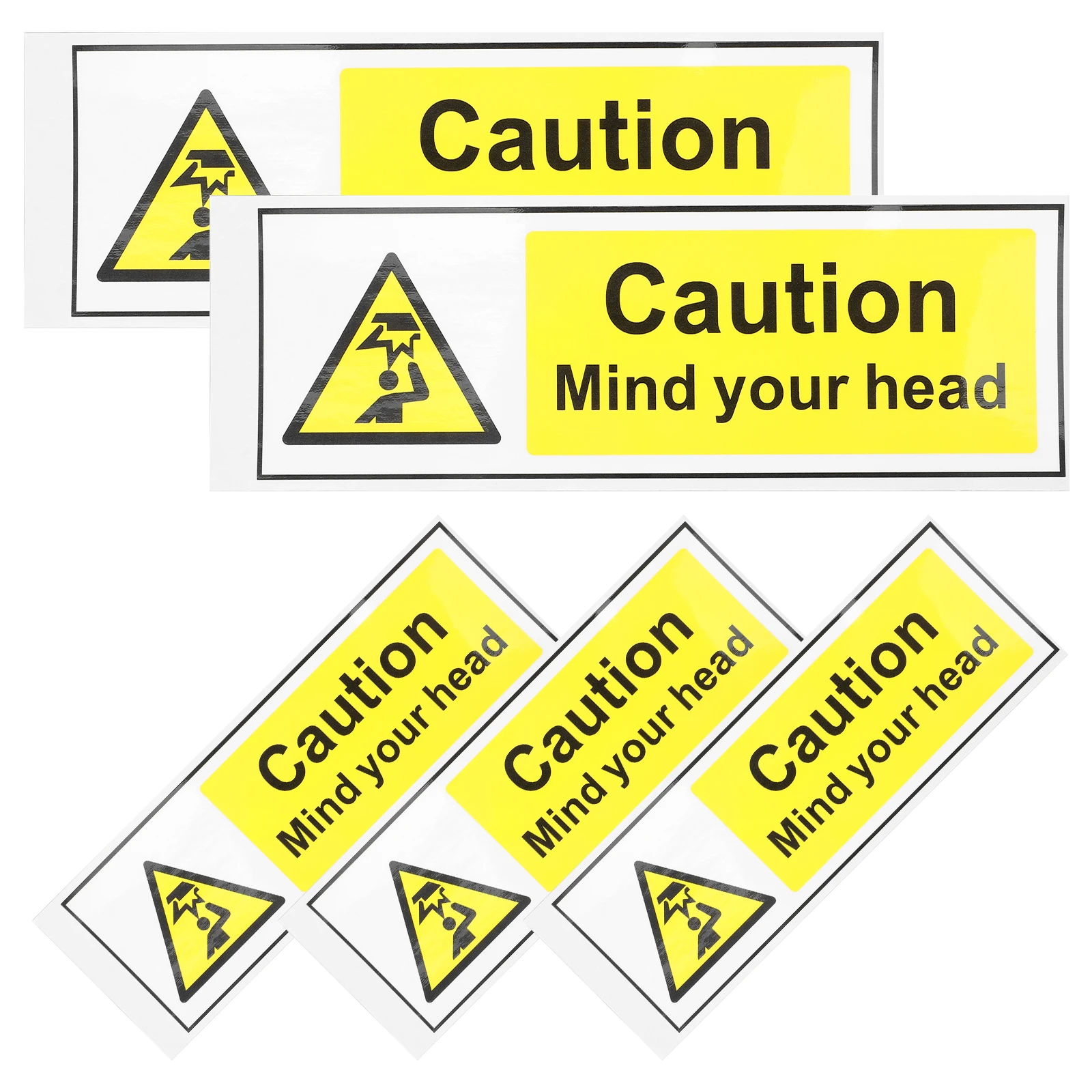 

5PCS Watch Head Stickers Mind Logo Waterproof Safety Signs Low Ceiling Warning Warning Safety Sign Labels Decals Poster