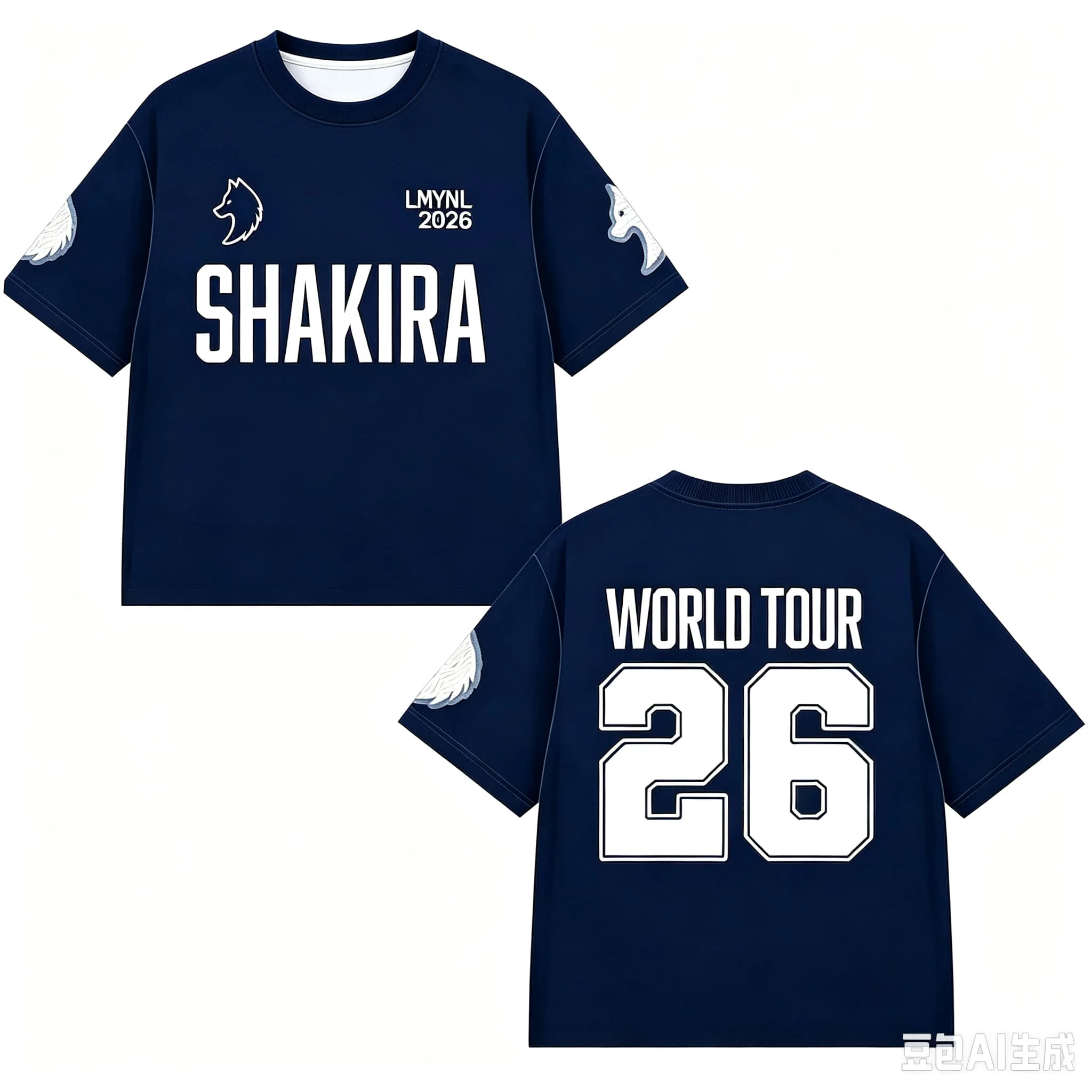 2026 Shakira LMYNL World Tour Printed T-shirt Men's Women's Popular FashionCasual Tshirt Y2k Tops  Family Matching