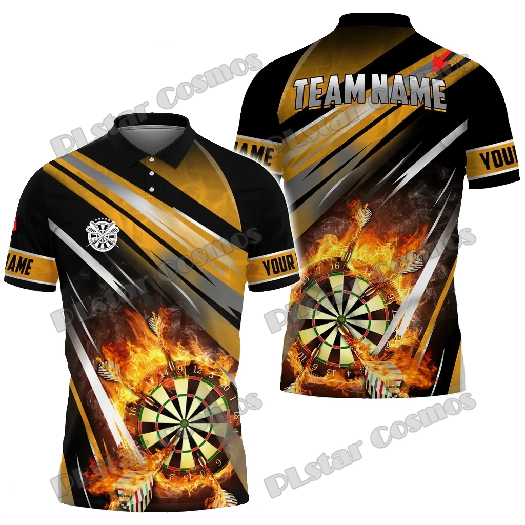 Smoke Flaming Darts Multicolor Option Customized Name 3D Printed Fashion Men's Polo Shirt Summer Unisex Casual Polo Shirt PO96