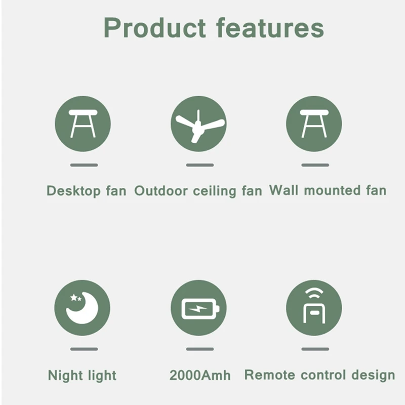 Multifunction Remote Cooler Fan With Tripod Mini Portable Ceiling Timer Fan For Home Office Outdoor Camping