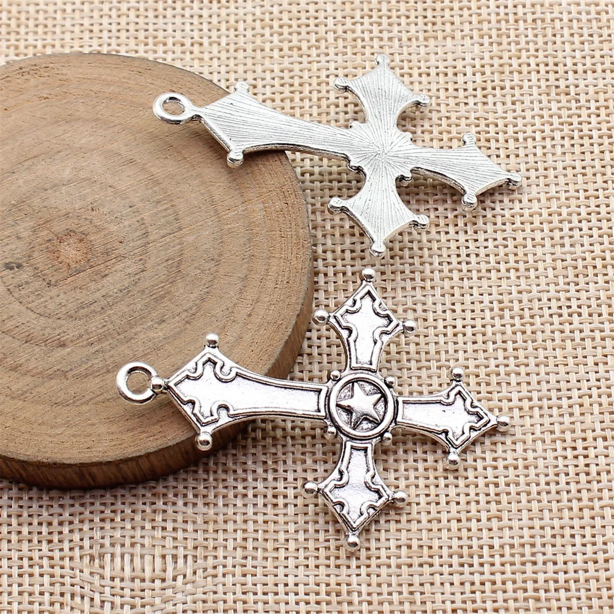 

10pcs 54x39mm(2.13x1.54inch) Antique Silver Color Inverted Cross Charms Pendants DIY Jewelry Making Accessories