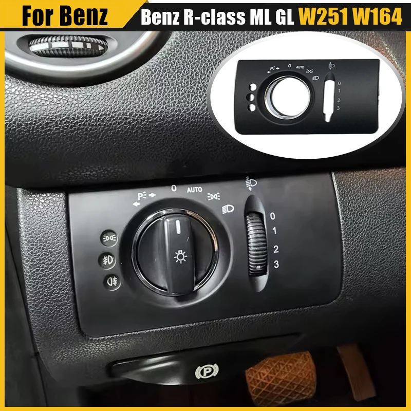 

Headlight Switch Cover For Mercedes Benz R-class ML GL W251 W164 2005-2017 Headlight Switch Panel Interior Dashboard Auto Parts