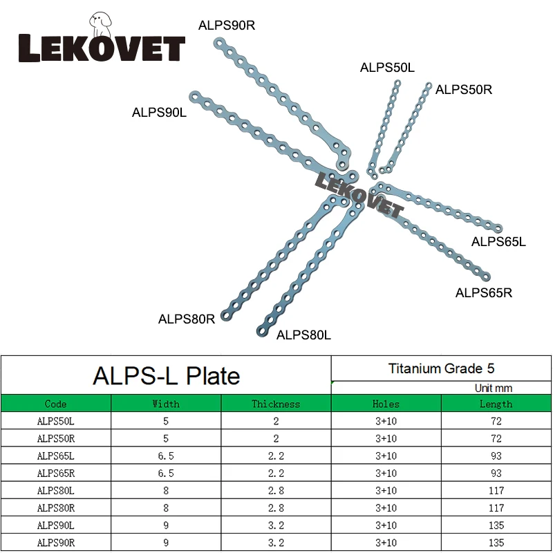 ALPS L Locking Plate Supracondylar Veterinaria  Orthopedic Implant Surgical Instruments Medical Equipments Titanium Alloy