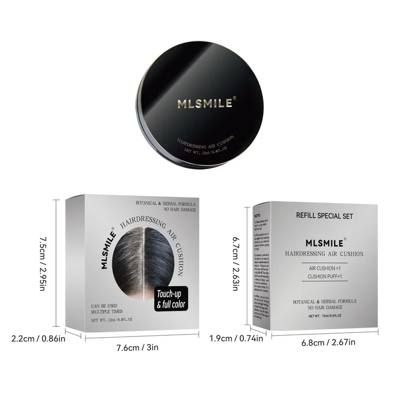 وسادة MLSMILE سهلة التلوين، كريم صبغ الشعر السحري القابل للتصرف باللون الأبيض، 3 ألوان