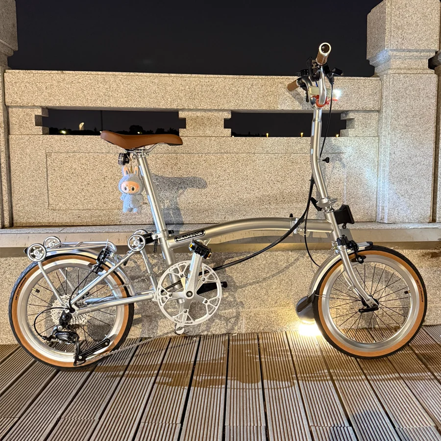 

CRANSTON Ретро легкий велосипед с тремя складками, 16-дюймовый велосипед с 9-скоростным двойным тормозом Shimano, мини-складной велосипед для взрослых