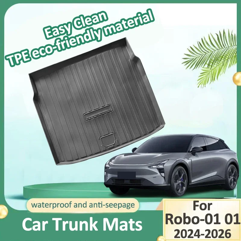 

Auto Trunk Mats For Ji Yue 01 Jidu Robo-01 2024 2025 2026 Cargo Liner TPE Boot Storage Pad Tray Trunk Carpet Cars Accessories