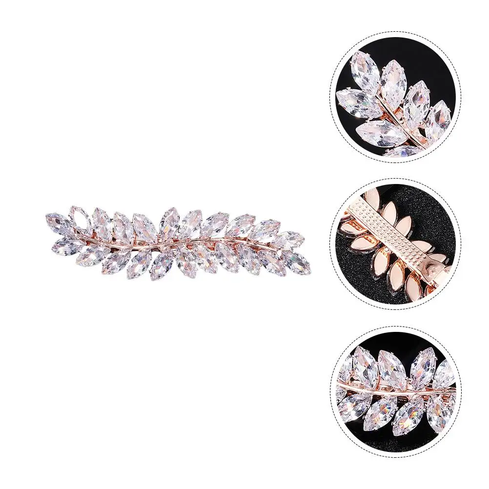 

Fashion Hairpin Zircon Leaf Design Lightweight Hair Accessory Bridal Accessories For Women Clip Geometric Pattern Hair Bang
