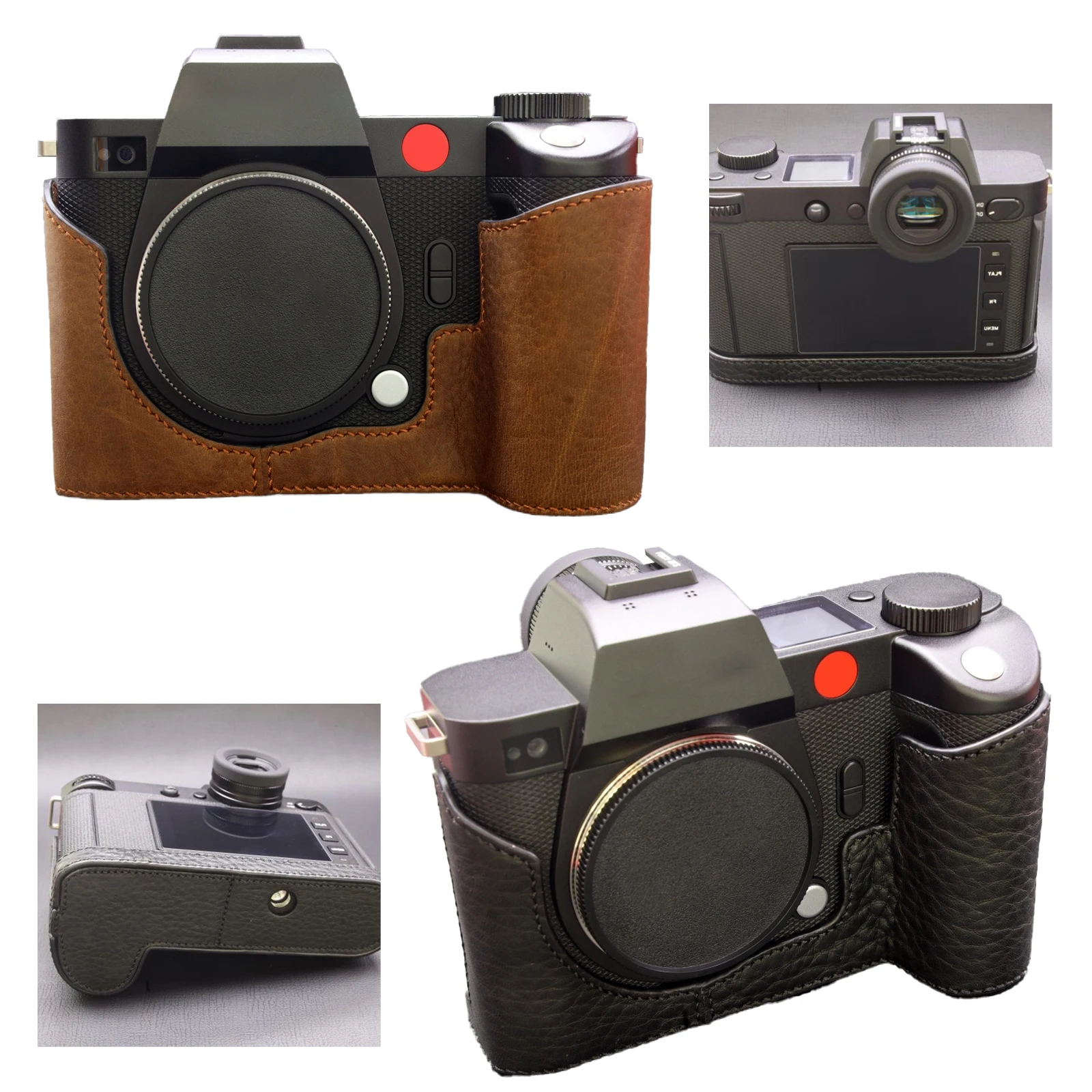 

Handmade Genuine Leather Camera case Half Body For Leica SL2 SL2-S Bottom Cover