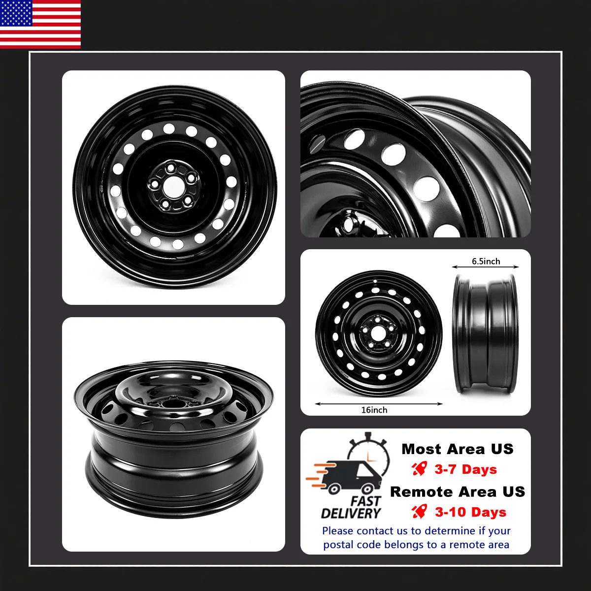 

1/2/4 шт. 16X6,5-дюймовая ступица колеса, черные стальные колеса, сменные колесные диски, подходят для Toyota Corolla Matrix 2009-2019 гг.