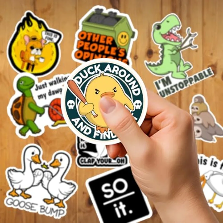 Pcs Funny Stickers for Adults Dirty Humor, Water Bottles Waterproof Cool Stickers for Laptop, Bumper, Phone, Hard Hats, Sarcast