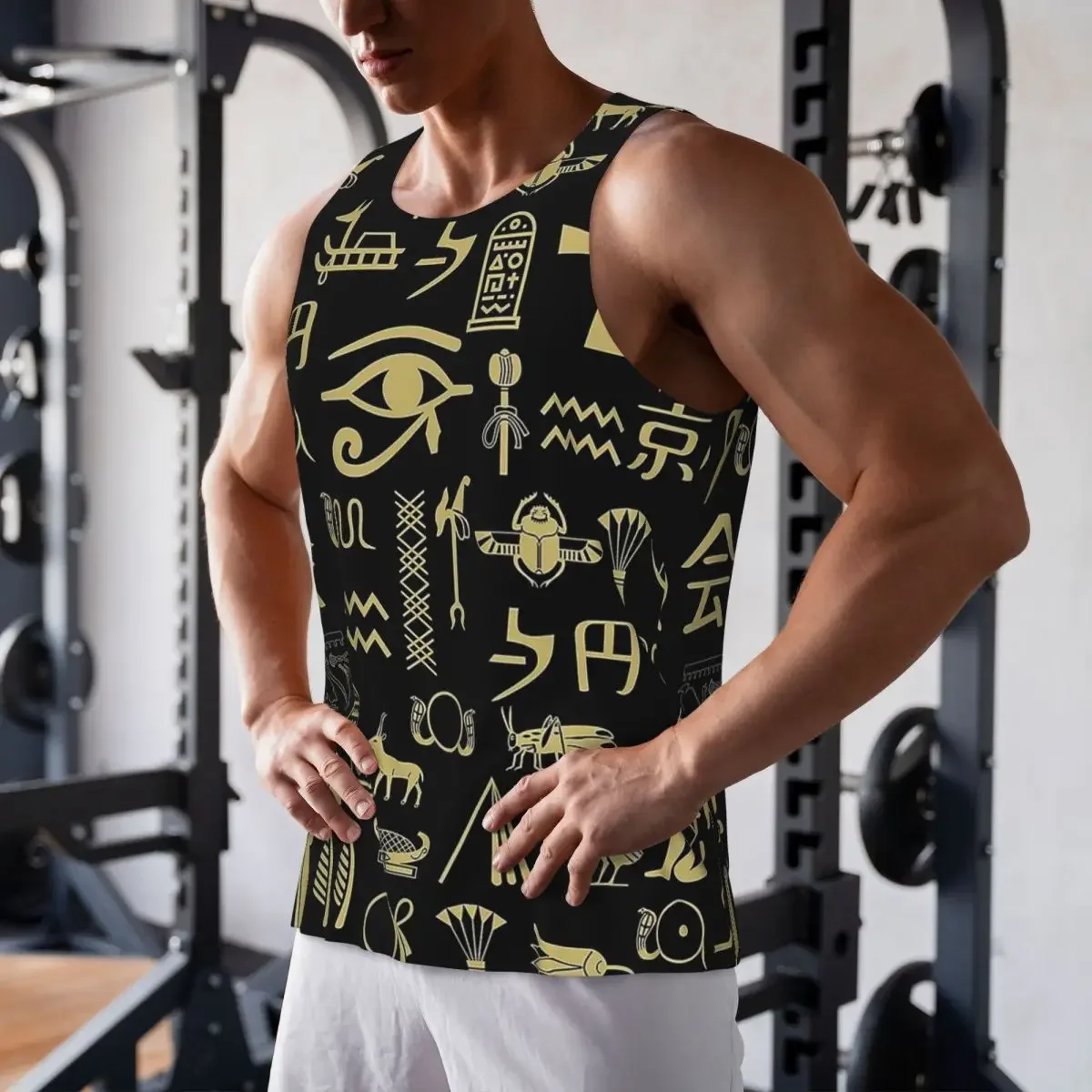 Quick Dry Ancient Egypt God Horus And Anubis Egyptian Pharaoh Gym Tank Muscle Sleeveless Shirt Bodybuilding Breathable Vest