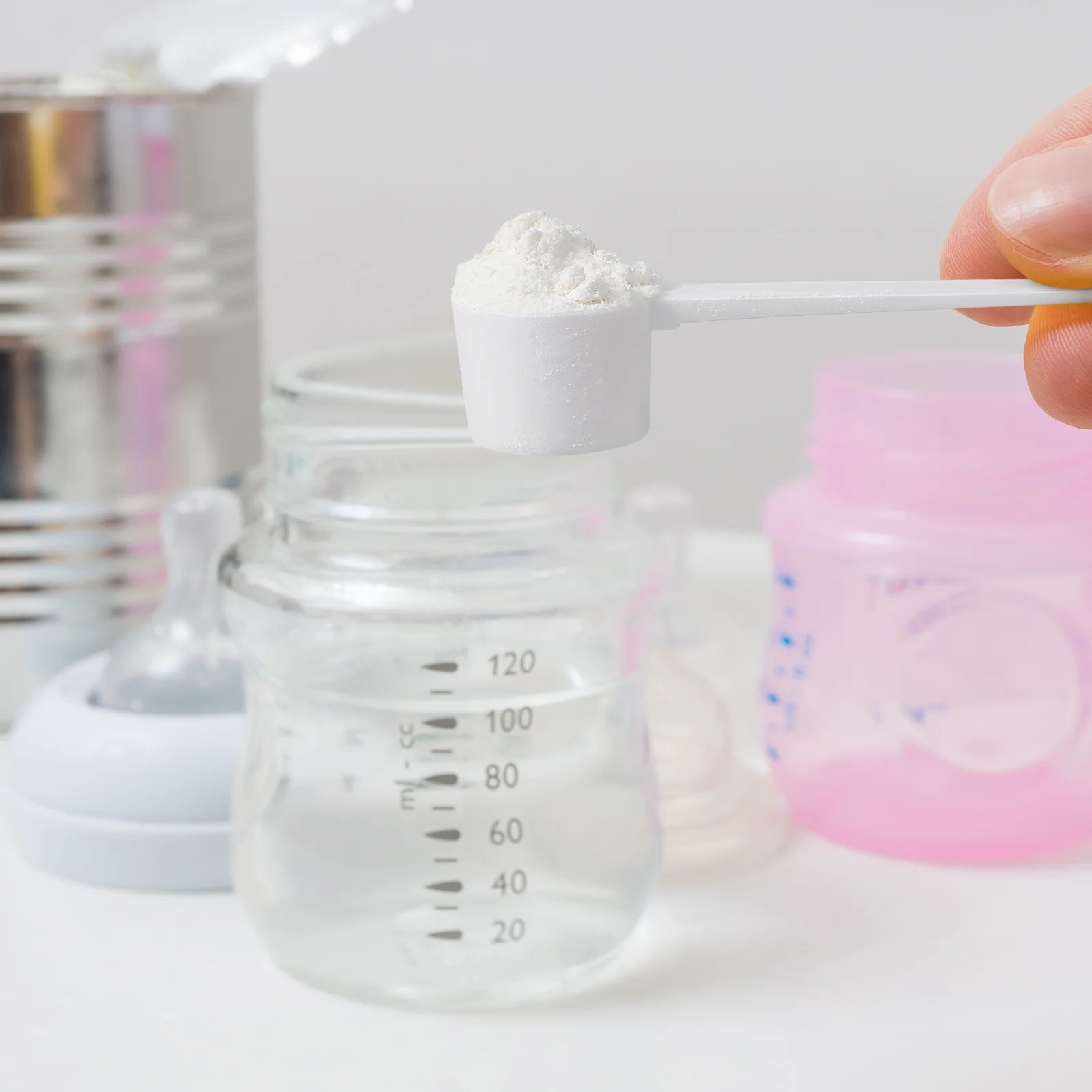 10 Uds. De medición de plástico de 5G para leche, café, harina, hornear, refrescos, especias, té, condimento líquido, cucharas duraderas reutilizables