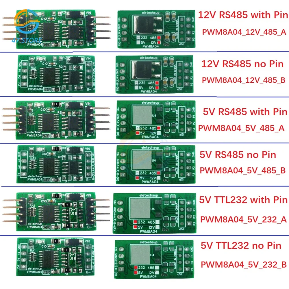 RS485 5V 12V 3Ch 1Hz-20kHz Duty Cycle Frequency Adjustable PWM Square Wave Pulse Generator UART RS232 RS485 Bus Modbus RTU Board