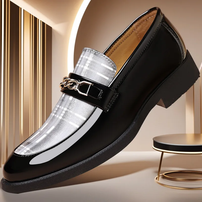 

Men's leather shoes, Korean-style dress shoes, business retro, versatile, comfortable and casual leather shoes