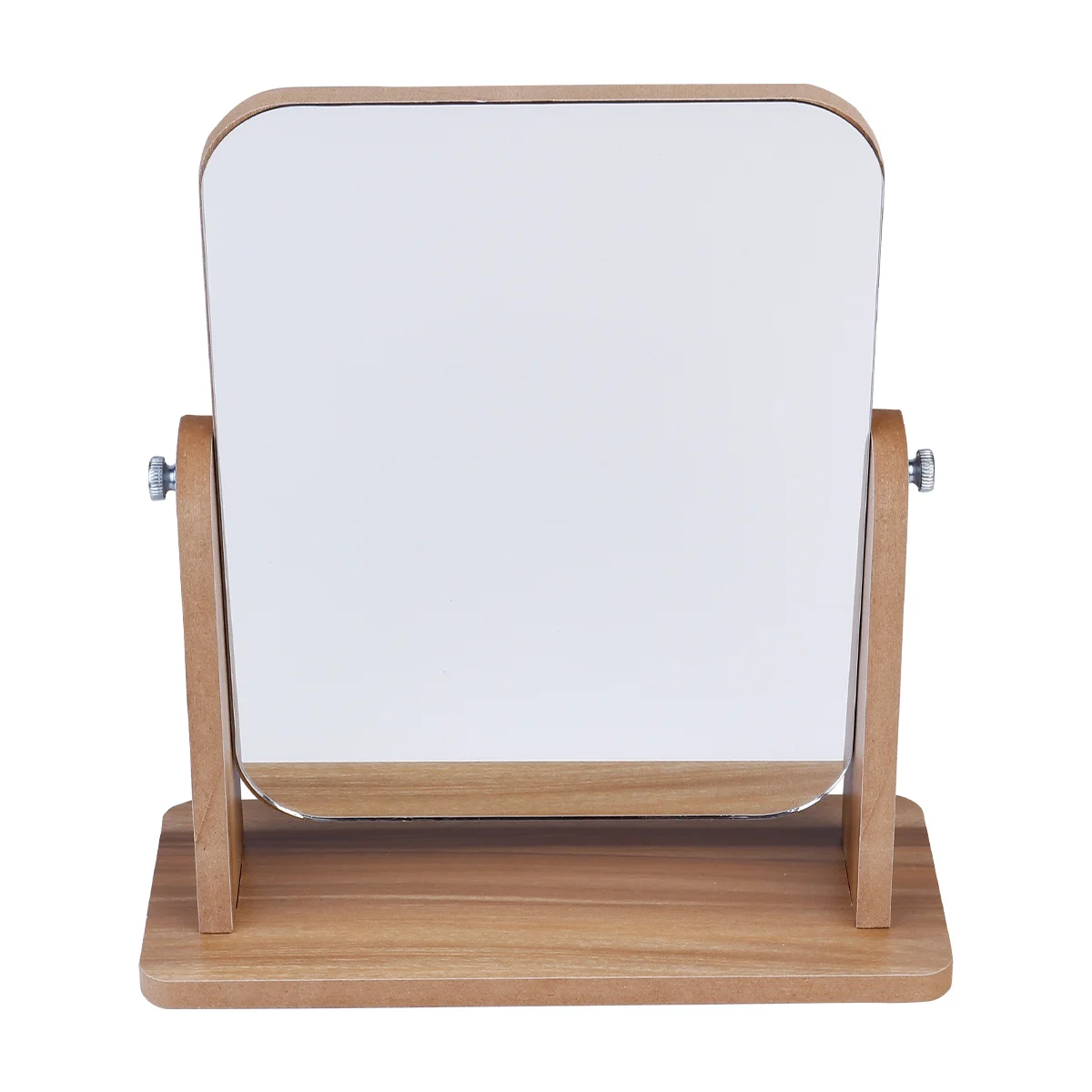 Miroir de bureau élégant, cadre en bois, verre transparent, Durable, Design élégant, miroir de maquillage Portable pour usage domestique, gris