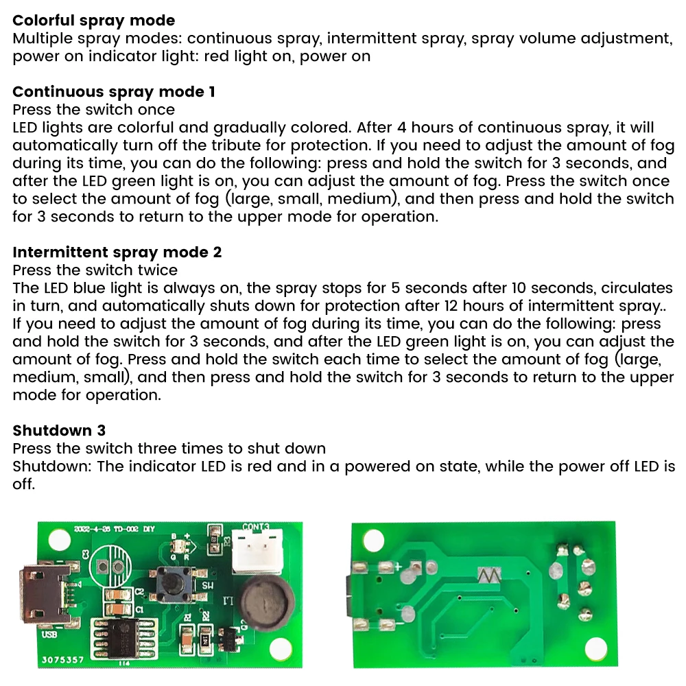 Mist Maker And Driver Circuit Board USB Mini Humidifier DIY Kits Fogger Atomization Film Atomizer Sheet Mini Oscillating