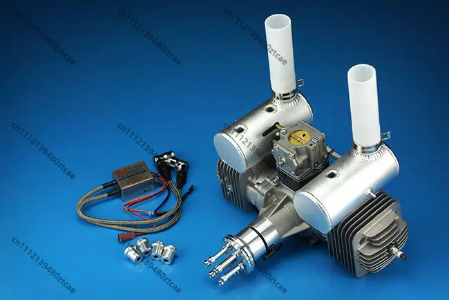 170CC Twin Cylinder Two-Stroke RC Engine, Air Cooling Side Exhaust Power Motor, Professional Power Accessory