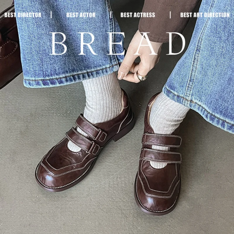 2026 new spring autumn women pumps natural leather 22-24.5cm cowhide+sheepskin+pigskin/plush buckle low heel women shoes fashion