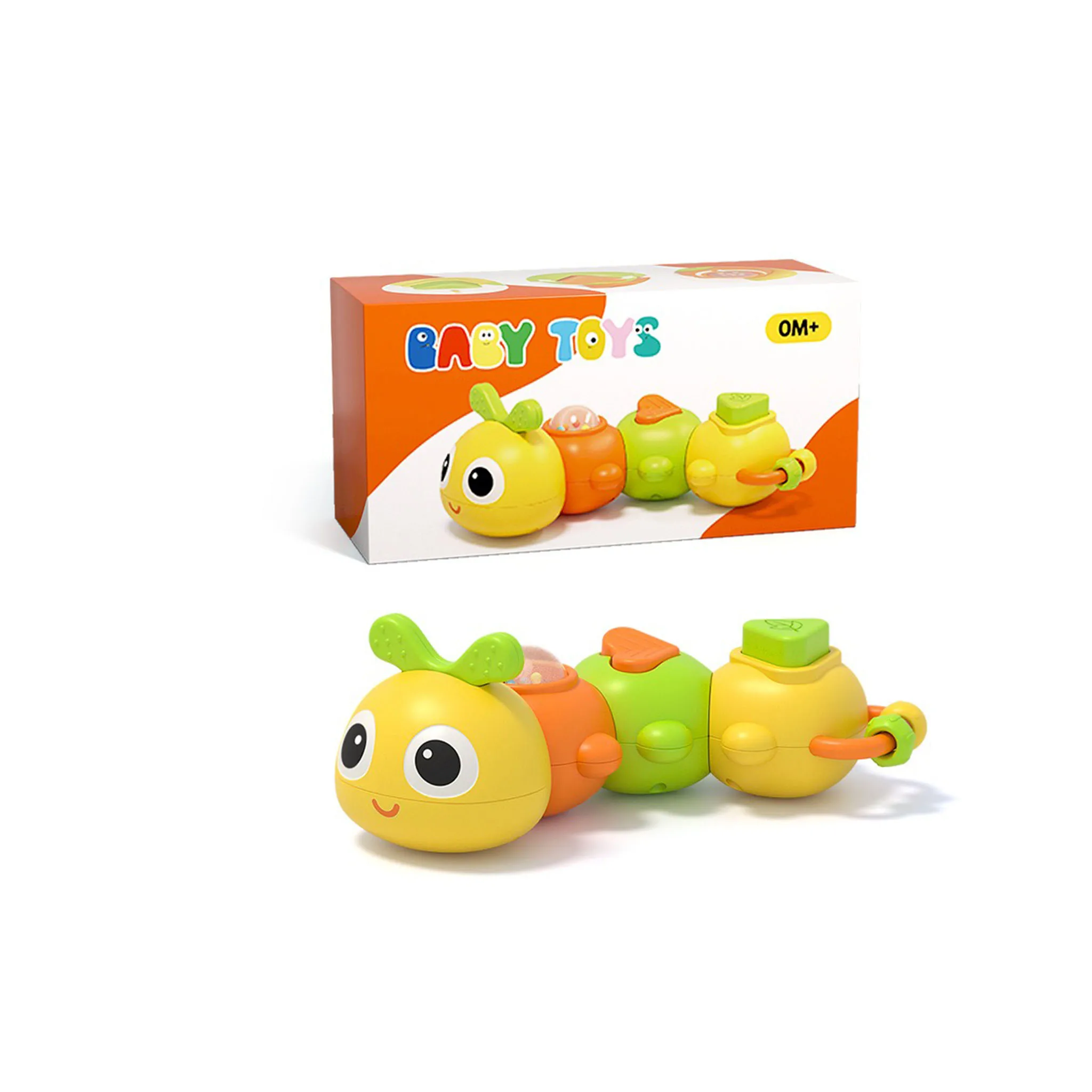 Montessori Tummy Time Caterpillar Toy For Baby 6 In 1 Grasping Teething Fine Motor Sensory Play view 6