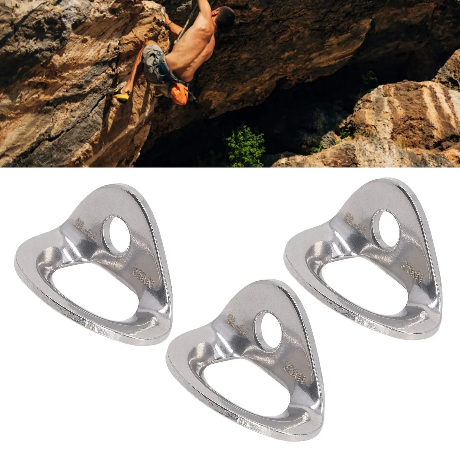 10Pcs Climbing Hanger Lightweight Stainless Steel Rock Climbing Anchors For Cave Exploration Engineering Protection