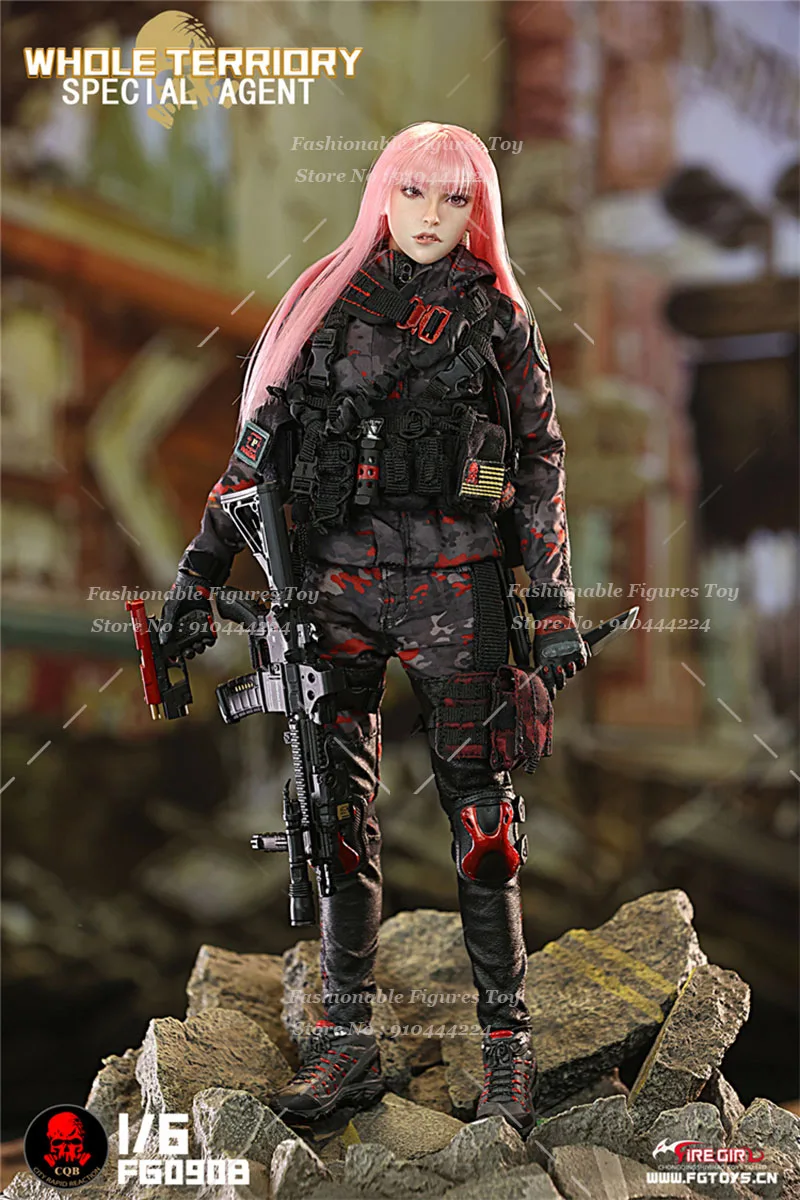 Mainan Fire Girl FG090 1/6 Prajurit Wanita Omni-Agent CQB Tim Taktis Set Perlengkapan Tempur Camo Cocok untuk Boneka Model Figur Aksi 12 Inci