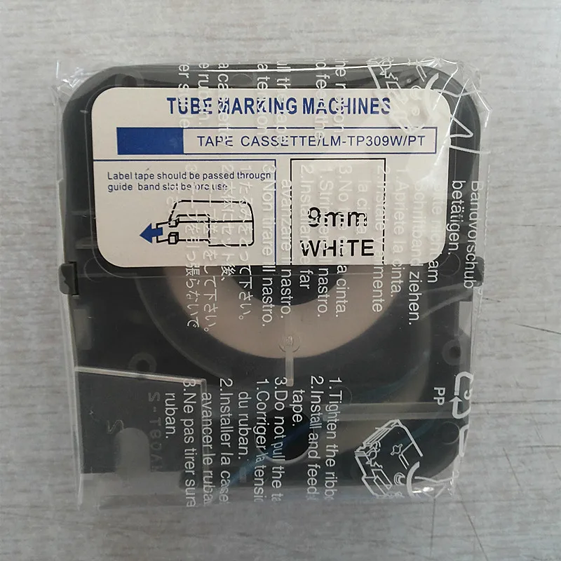 5PCS Label Tapes Cassette lm-tp309w/pt 9mm*8m For Cable ID Printer Tube Marker Machine lm-380e,lm-390a,lm-400a,lm-370e