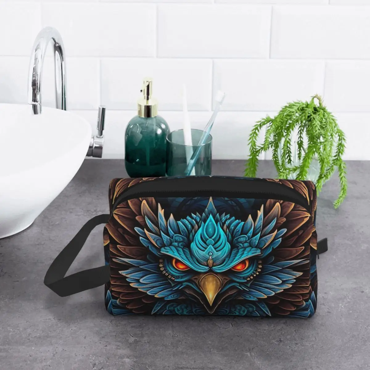 Fierce Eagle Makeup Bag Cosmetic Organizer Storage Dopp Kit Toiletry Cosmetic Bag for Women Beauty Travel Pencil Case