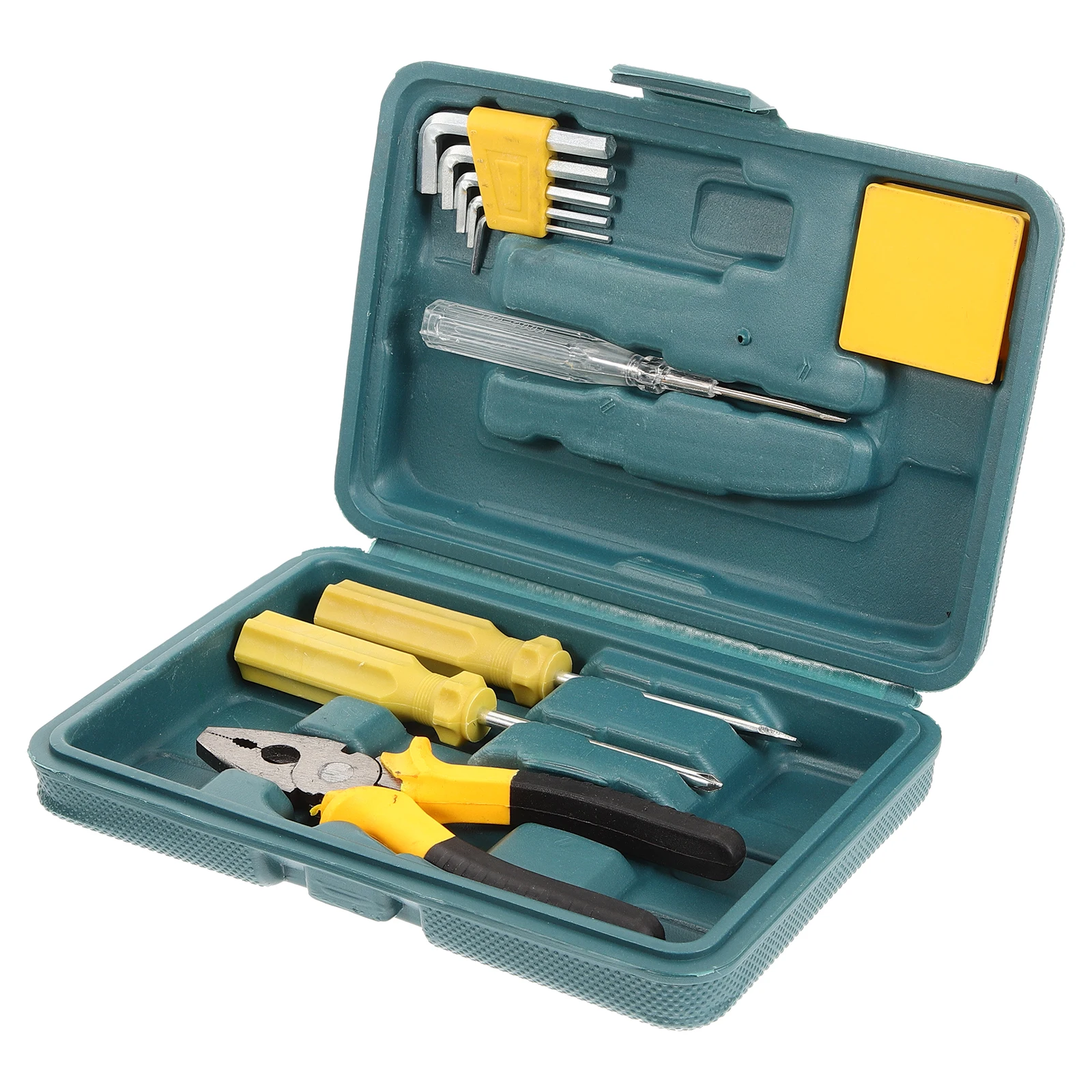 

11pcs Tool Kit Repair Set Precision Screwdriver For Car Maintenance Wrench Pliers Tape Measure Test Pencil Saw Auto Repair Kit