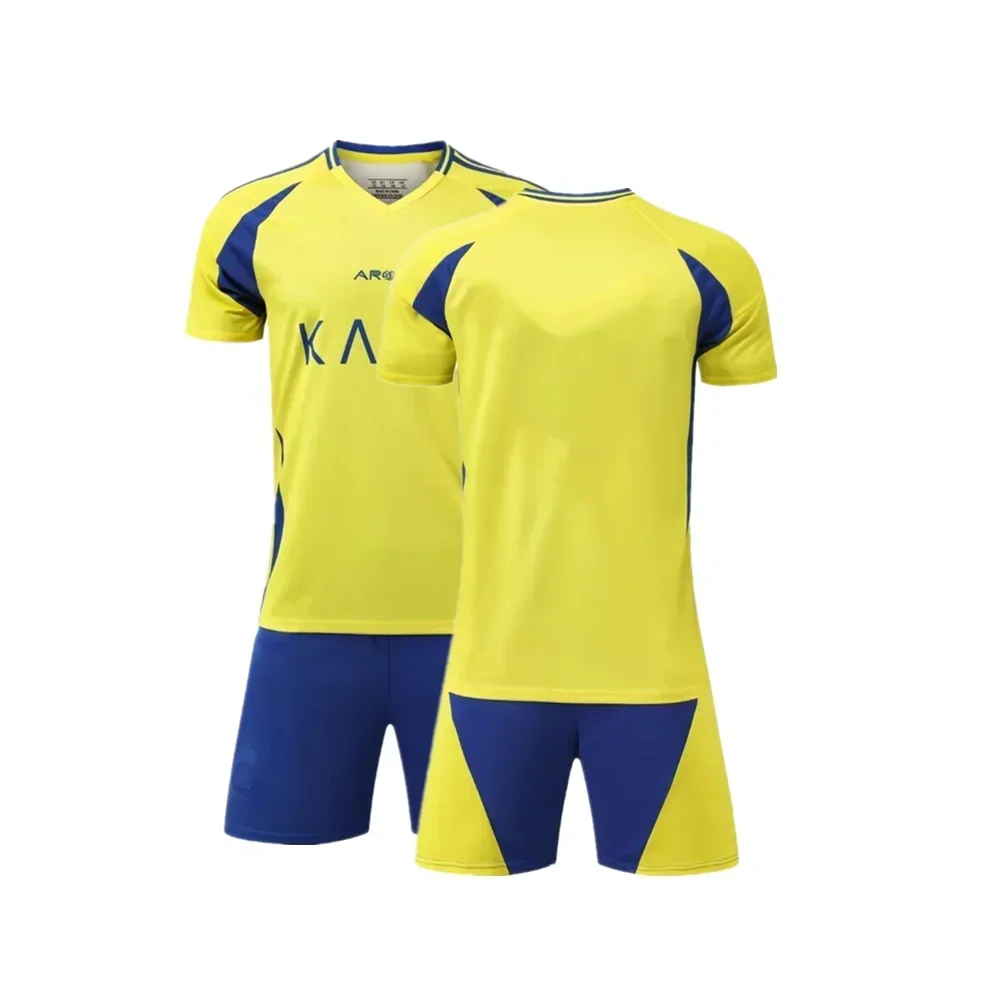 

2425 Sports Sets Al Nassres Fans Breathable T-shirts Training Wear Men and Kids Games Soccer Kits Casual Uniforms