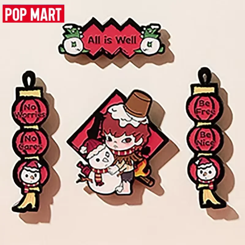 Pop mart série de celebração de ano novo de cobra rica-mini dísticos de primavera geladeira ímã caixa cega caixa misteriosa acho saco brinquedo boneca