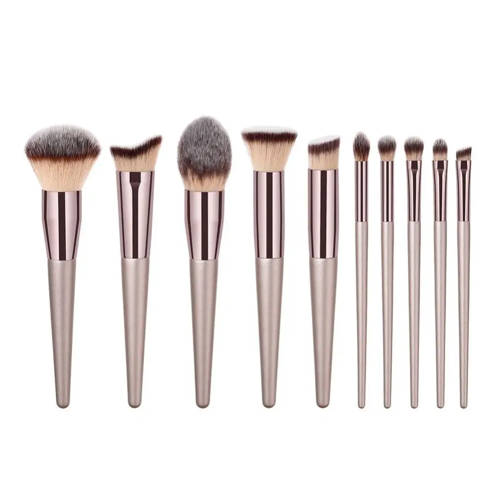 Luxury Champagne Makeup Brushes Foundation Powder Blush Eyeshadow Eyelash Concealer Lip Eye Blending Brush Make Up Brushes Set