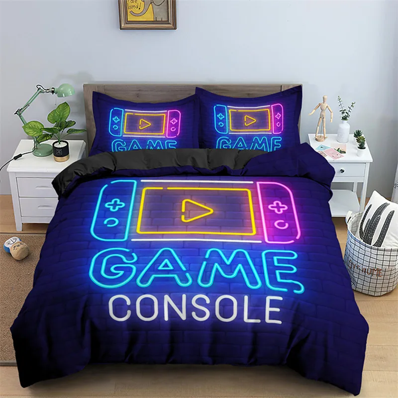 

Boys Gamepad Duvet Cover Play Gamer Bedding Set Video Games Quilt Cover Twin King For Kids Teen Child Game Room Decor