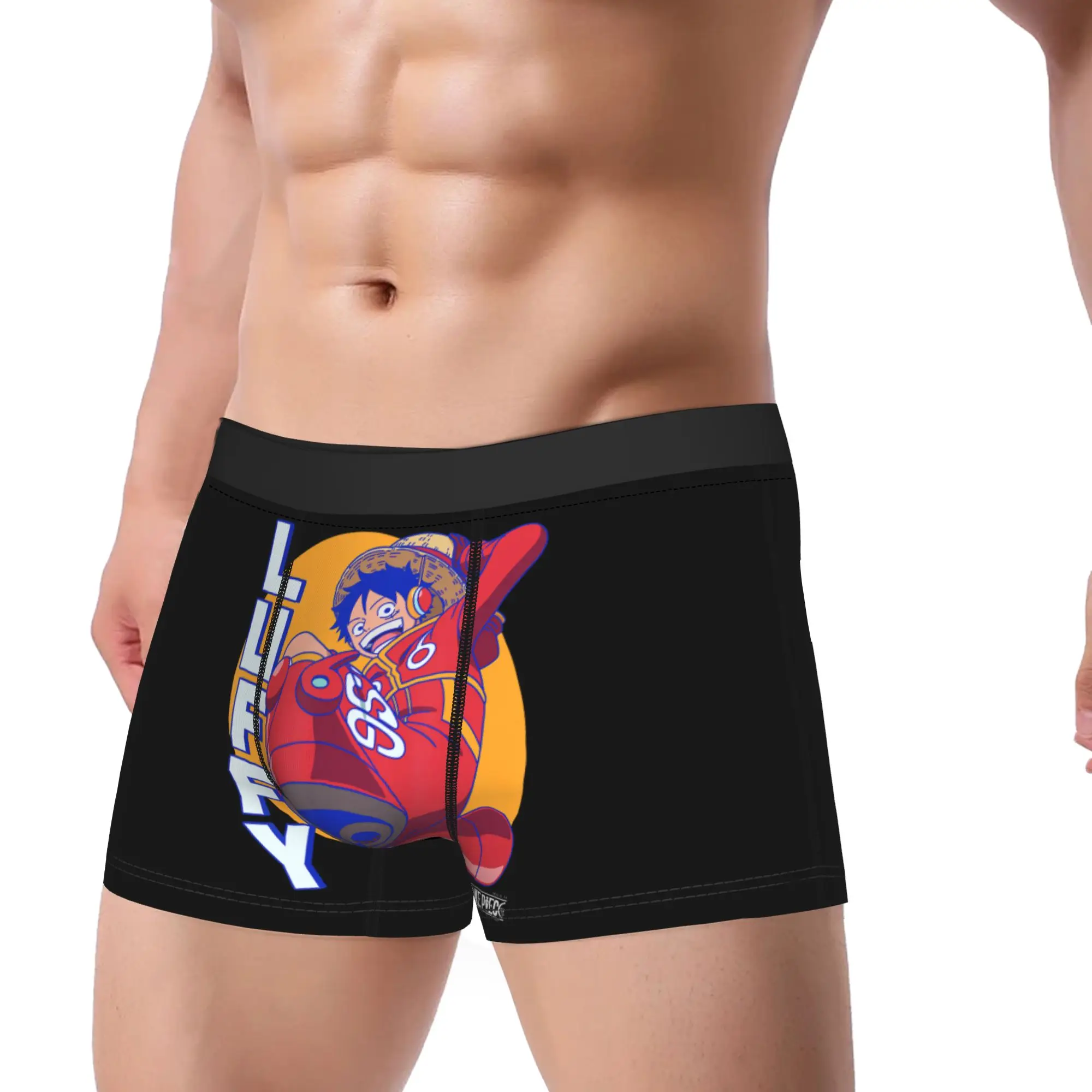 One Piece Anime Luffy Egghead Island  Underpants Homme Panties Men's Underwear Sexy Shorts Boxer Briefs