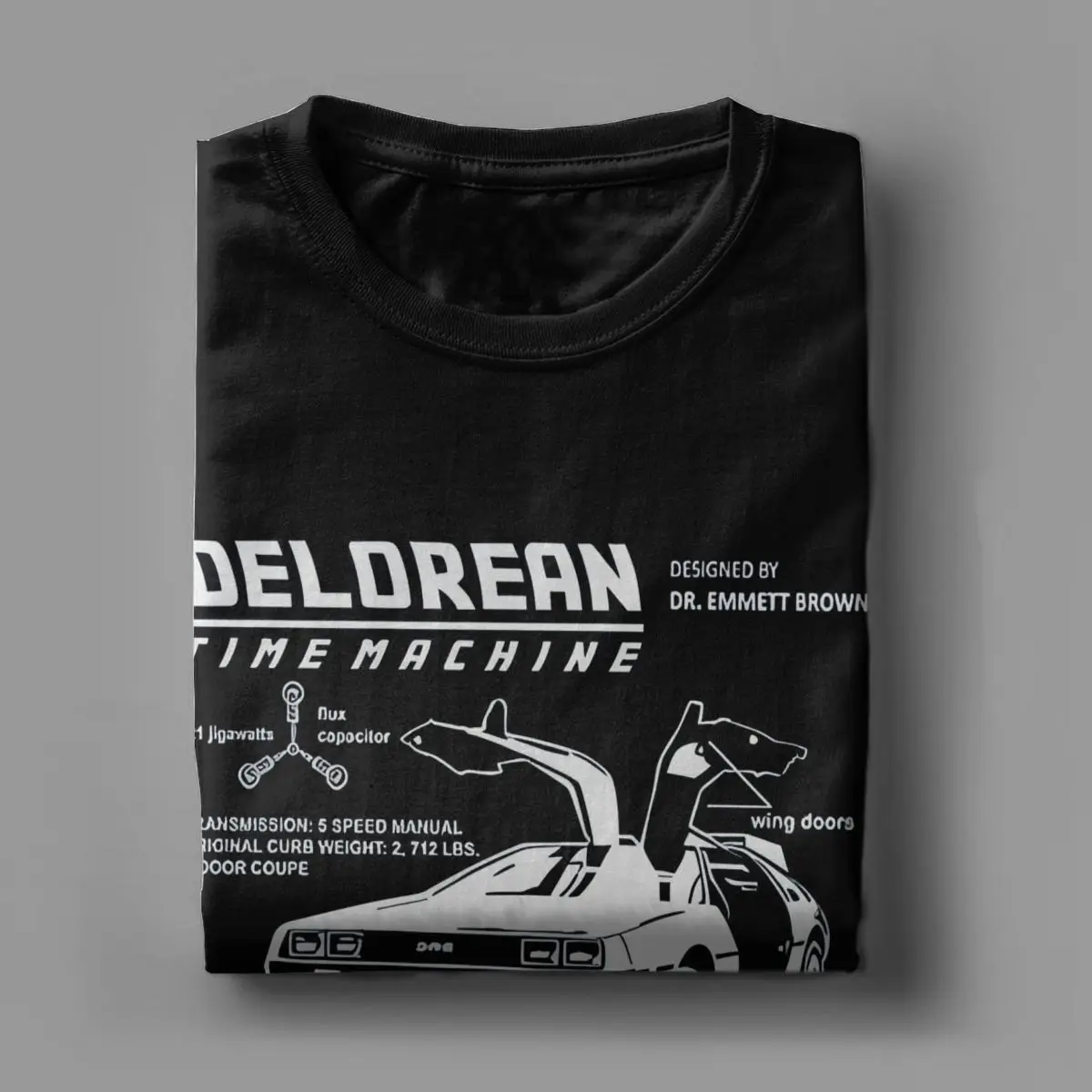 Back To The Future Delorean Car Shirt Merchandise for Men Women Cotton Humor T-shirt Short Sleeve Clothing Printed