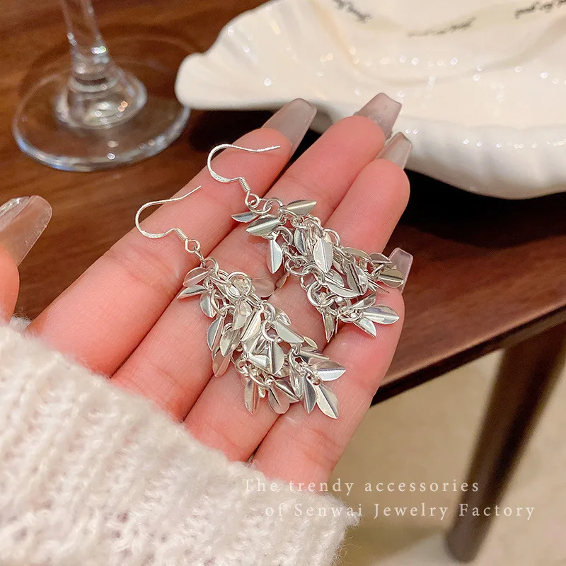 1Pair Elegant Wheat Tassel Earrings 2025 New Korean Version Dangle Earrings for Women Fashion Jewelry Party Decor QY036