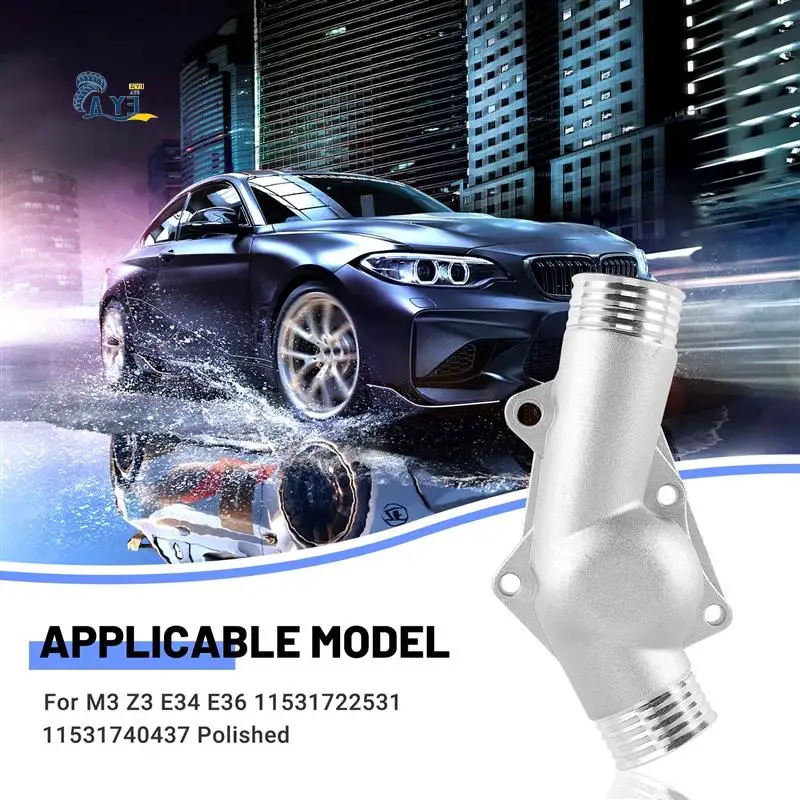 

AY03-Upgraded Aluminum Thermostat Housing Cover With Gasket For Bmw M3 Z3 E34 E36 11531722531 11531740437 Polished