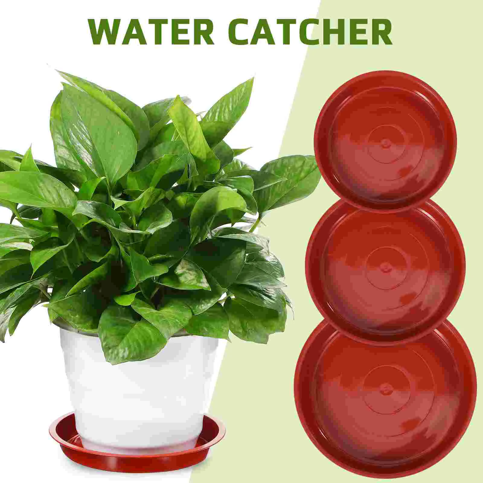 12 Pcs Plant Flower Pot Tray Potted Plants Drain Pan Saucer Large Red Water Saucers For Indoors