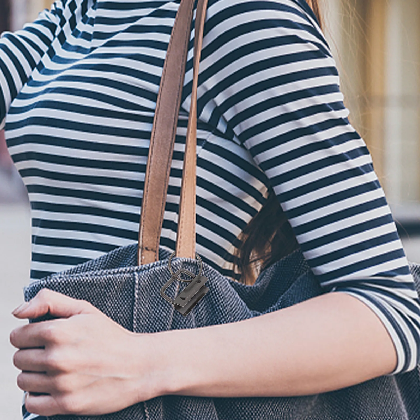 

150Pcs Tail Clip Key Fob Hardware Set Metal Keychain Making Kit for Webbing Wristlets Bag Crafting with Key Rings