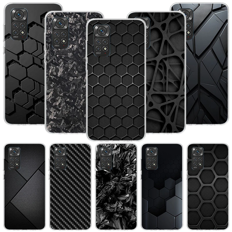 Forged Carbon Pattern Phone Case For Xiaomi Redmi Note 13 14 12S 12 11S 11E Pro Plus 10 10S 11 11T + 14Pro 5G 4G Cover Coque Not