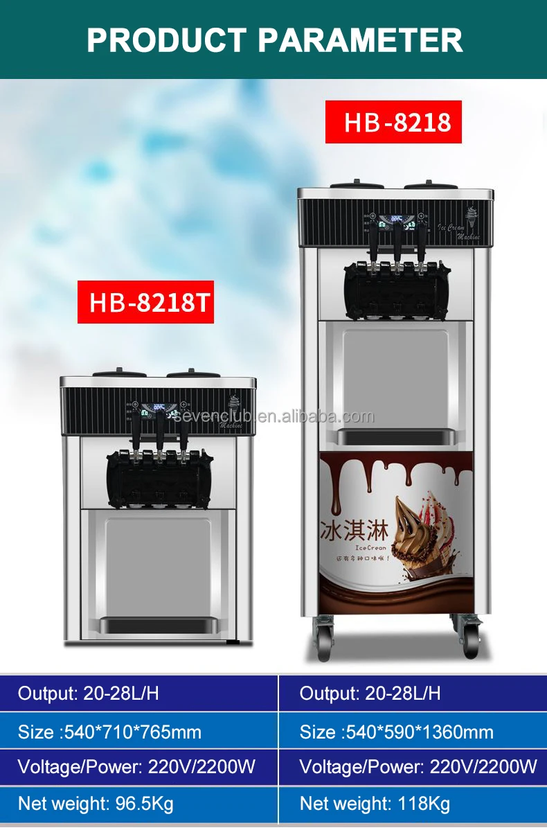 Máquina comercial de fazer sorvete duro e macio, nova condição, iogurte, leite, chocolate, componentes de núcleo, motor