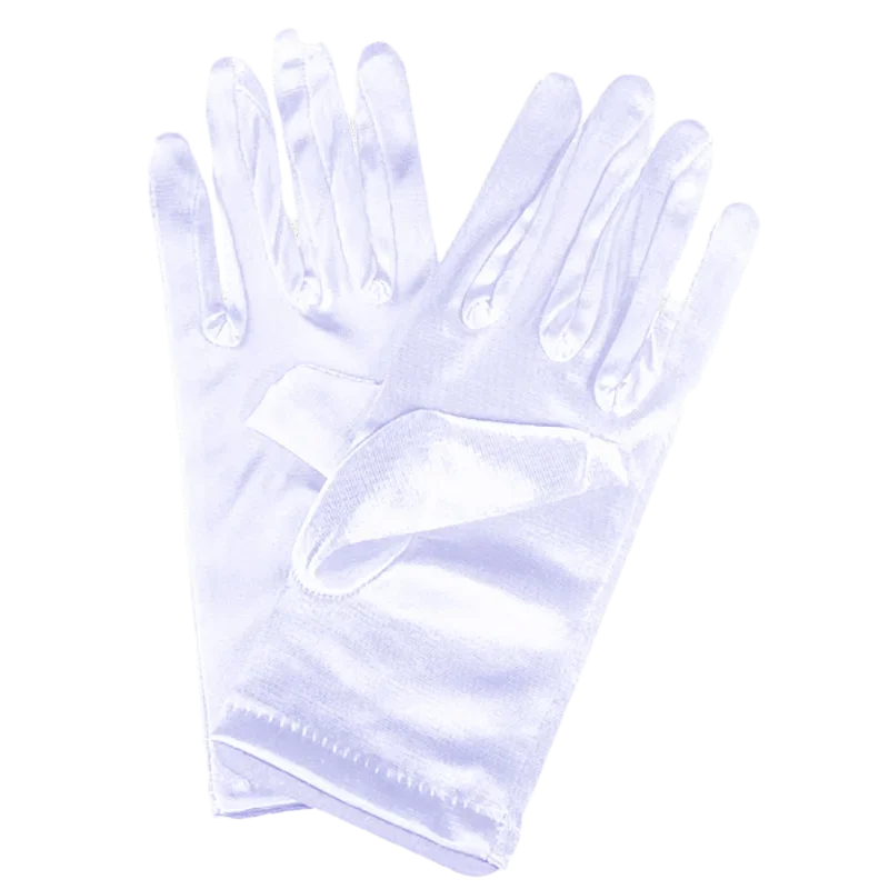 Gants en satin pour fête des patients, longueur du poignet courte, doigts complets, gants de thé, accessoires de mariage